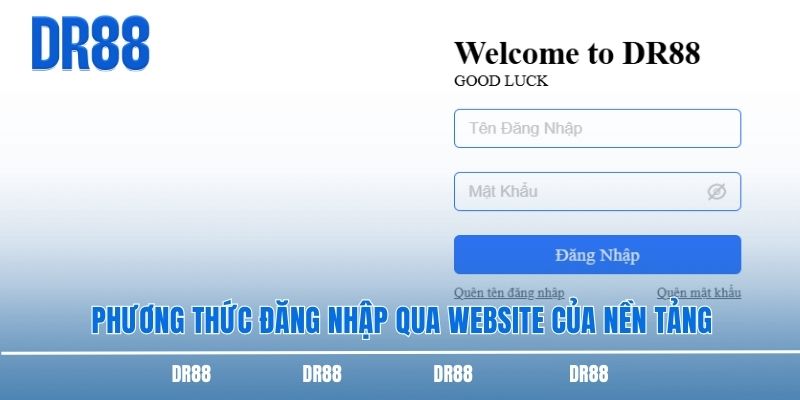 Phương thức đăng nhập qua website của nền tảng